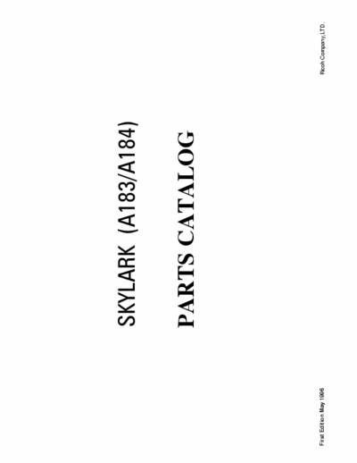 Ricoh Skylark a183 Ricoh Skylark a183 a184 Parts Manual